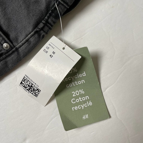 NWT H&M Gray High Waist Ankle Straight Fit Recycled Cotton Jeans 10 - Picture 3 of 8